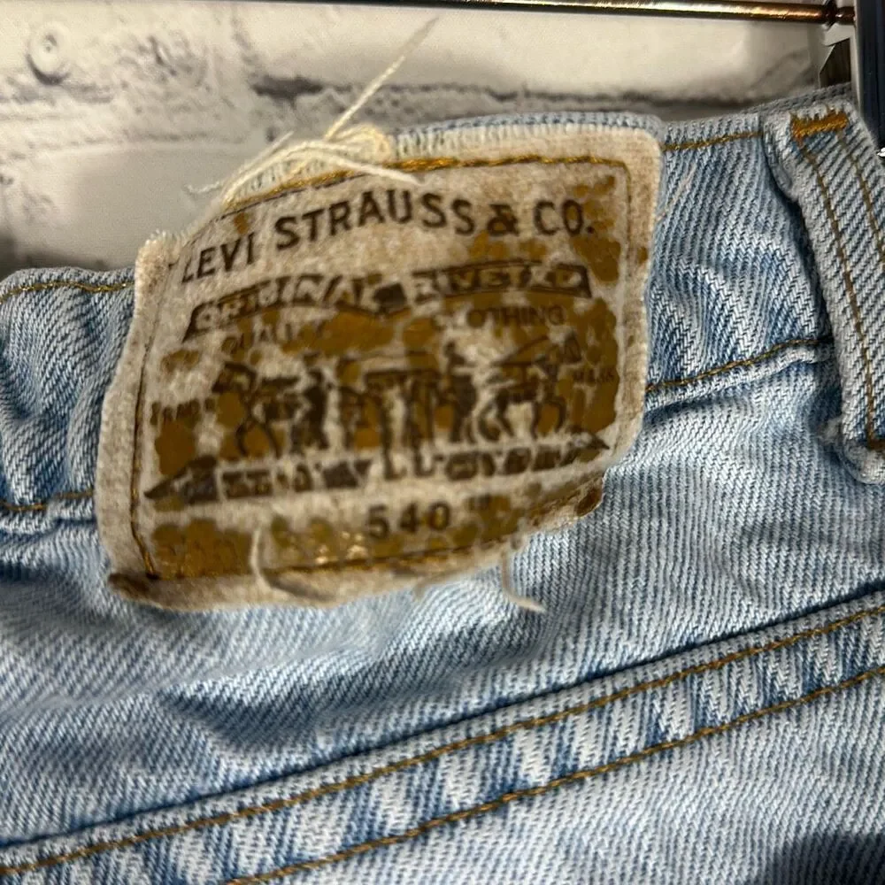 VTG‎ Levis Jeans Mens 40x32 Blue 540 Made In USA Brown Tab Western 90s Denim